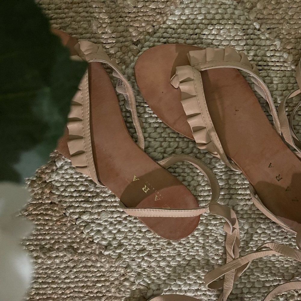 Zara tie up sandals